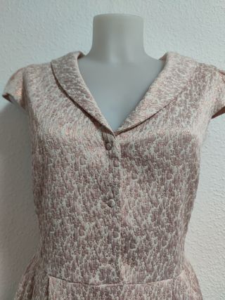 Vestido fiesta talla XL-42 beige/rosa