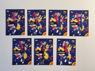 Lote 7 cartas Team set Barça