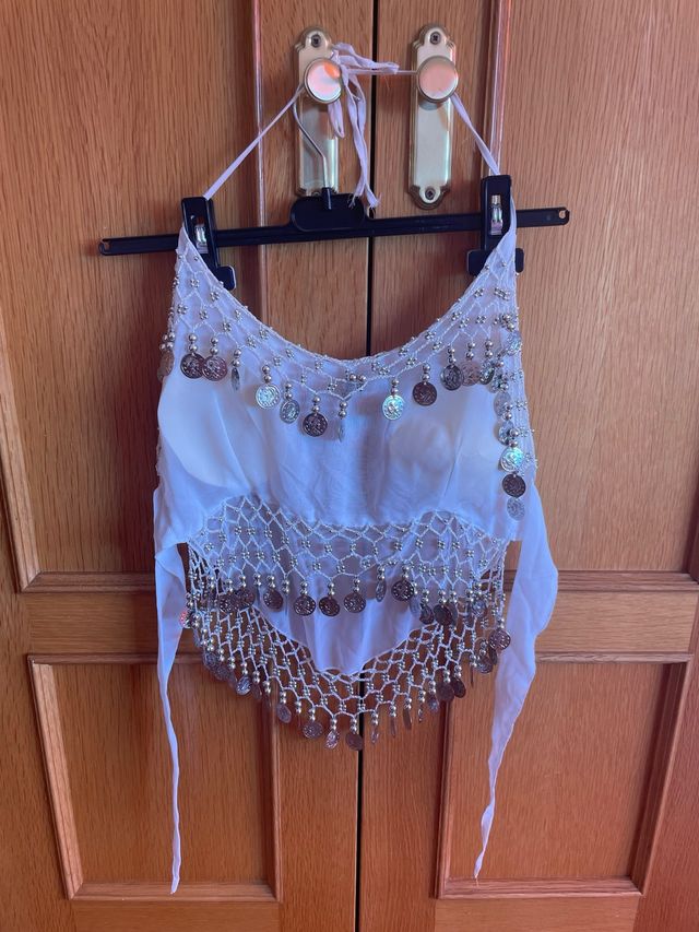 Top danza oriental blanco