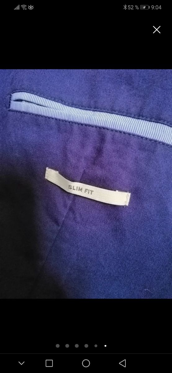 Americana Mango azul hombre