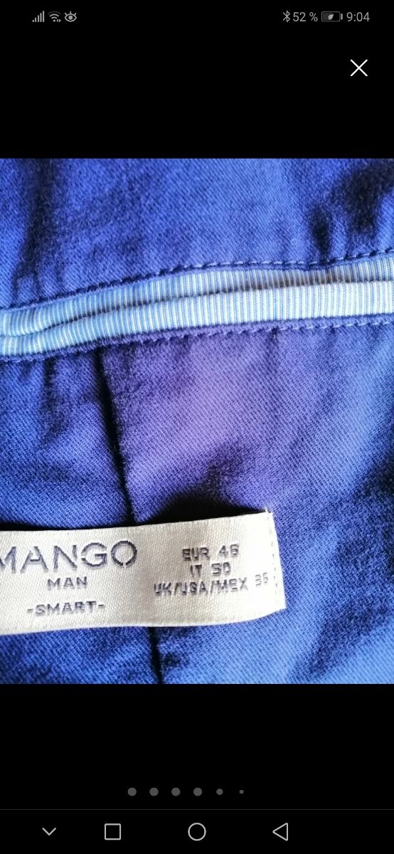 Americana Mango azul hombre