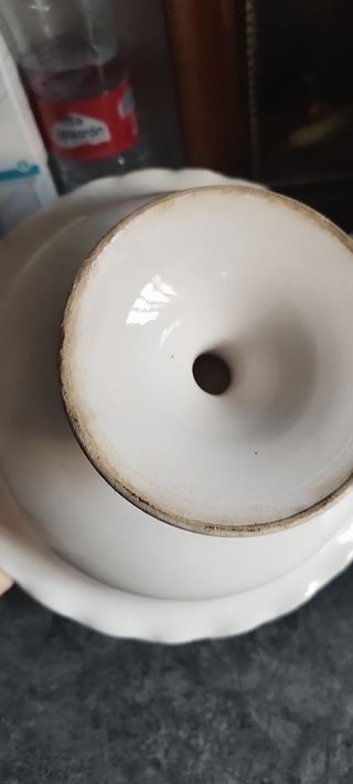 Frutero antiguo cerámico multicolor