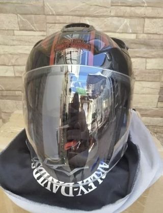 Casco Harley Davidson HD negro y rojo