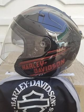 Casco Harley Davidson HD negro y rojo