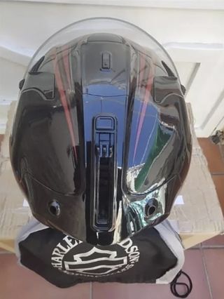 Casco Harley Davidson HD negro y rojo