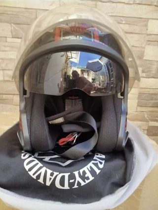 Casco Harley Davidson HD negro y rojo
