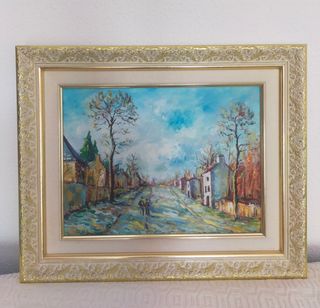 Cuadro paisaje pintado a mano al óleo