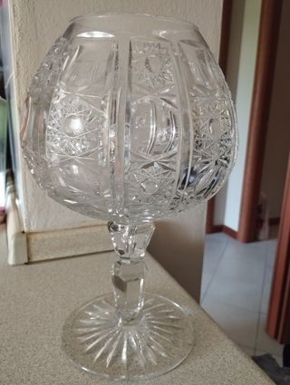 Vaso vetro cristallo decorato