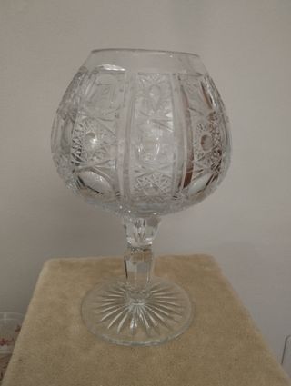 Vaso vetro cristallo decorato