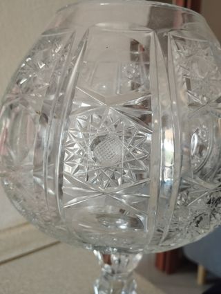 Vaso vetro cristallo decorato