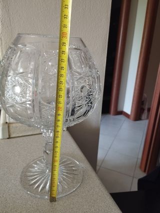 Vaso vetro cristallo decorato