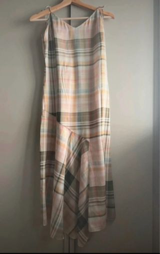 Vestido Zara cuadros beige
