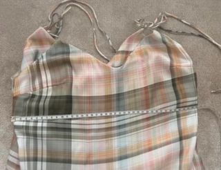 Vestido Zara cuadros beige