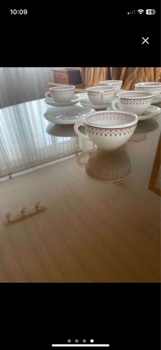 Juego café 6 tazas porcelana NUEVO. VINTAGE