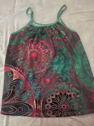 Camiseta tirantes - Verde/Rosa - nueva