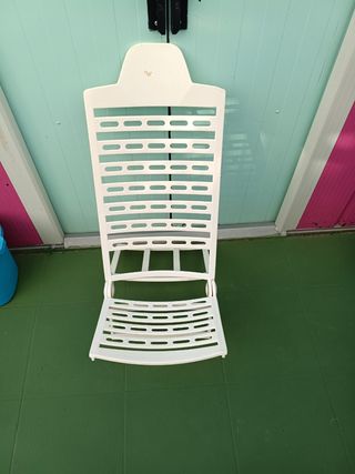 Silla playa plegable blanca