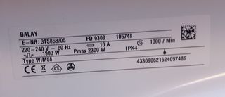 Lavadora Balay 3TS853 recambios