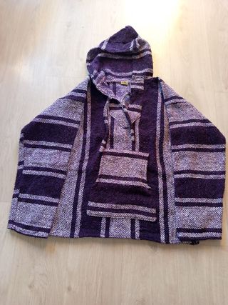 Poncho Mexicano Lila Talla L 
