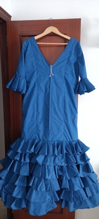 Vestido Flamenca Azul - Talla 48