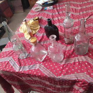 Botellas cristal vintage (8 piezas)