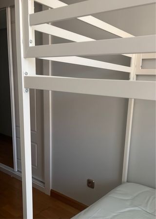 Litera blanca metal - 190x90cm.