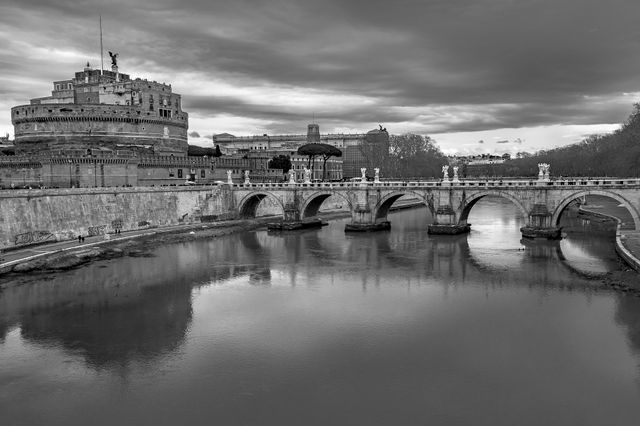 Poster fotografico panorama Roma in bianco e nero