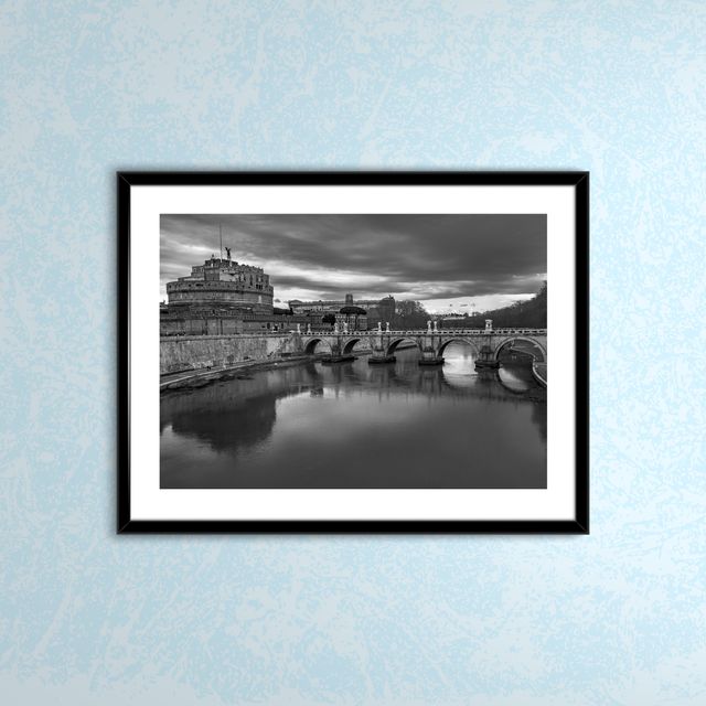 Poster fotografico panorama Roma in bianco e nero