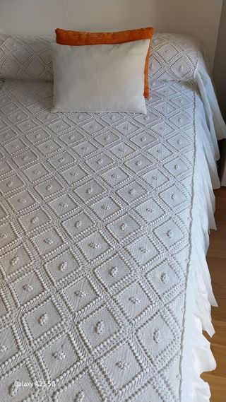 Colcha ganchillo algodón blanco