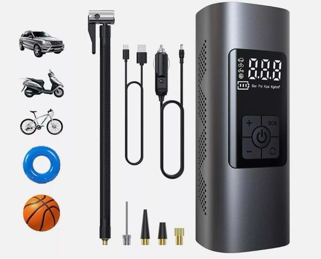 Mini compressore portatile LED per auto moto bici 