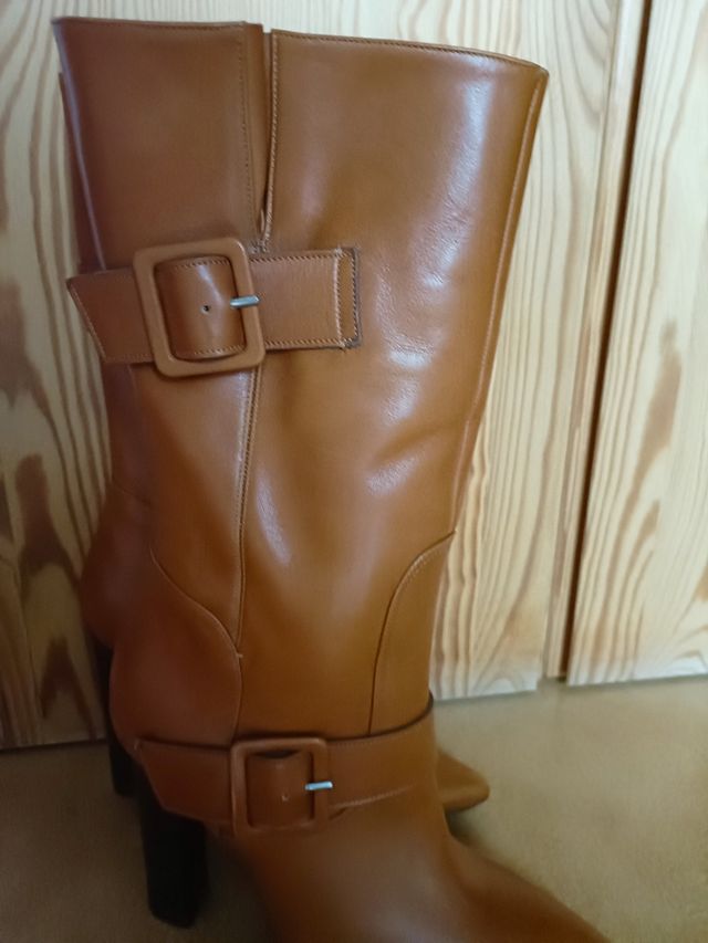 Stivali marroni donna - tacco alto