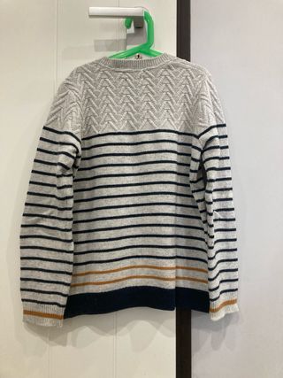 Maglione Bambino Grigio Blu a Righe