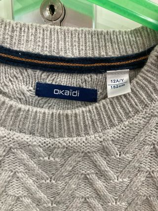Maglione Bambino Grigio Blu a Righe