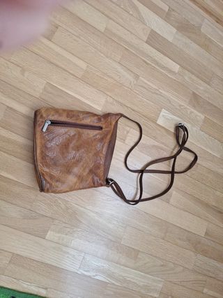 Bolso bandolera piel marrón