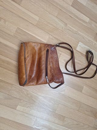 Bolso bandolera piel marrón