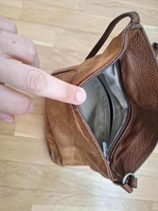 Bolso bandolera piel marrón
