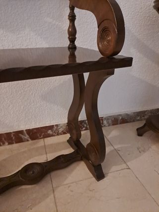 Conjunto Recibidor: 2 sillas + mesita madera