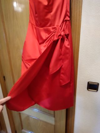 Vestido rojo fiesta con torera - Talla M