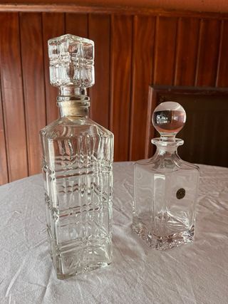 2 Botellas Cristal RCR Decoradas