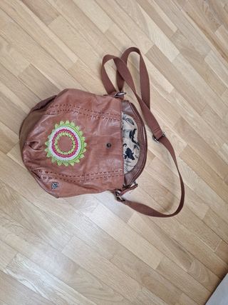 Bolso bandolera piel marrón