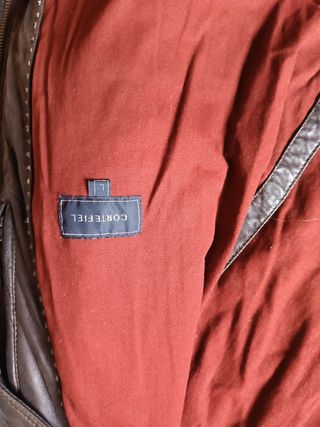 Chaqueta de cuero Cortefiel marrón