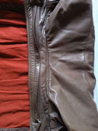 Chaqueta de cuero Cortefiel marrón