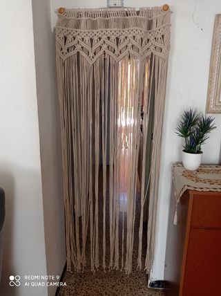 Cortina macramé beige - Decoración boho