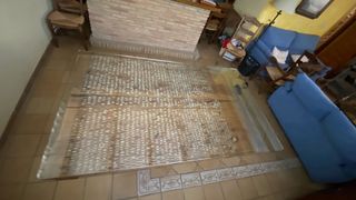 Mesa rústica de trillo - madera y cristal