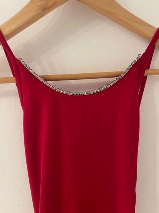 Vestido rojo largo fiesta tirantes