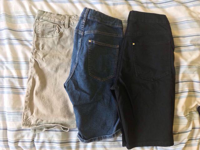 3 Bermudas niño - Azul, Negro, Verde claro + polo