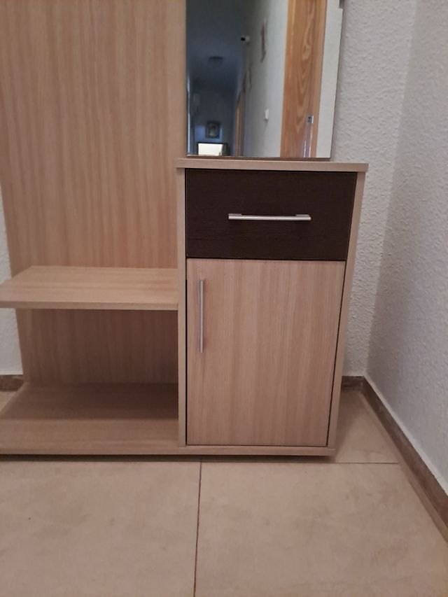 Mueble recibidor madera - espejo