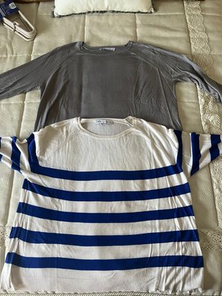 2 Suéteres Zara - Gris , Azulon & Rayas