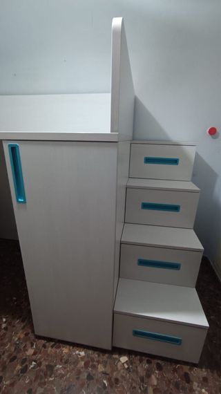 Litera infantil blanca y turquesa