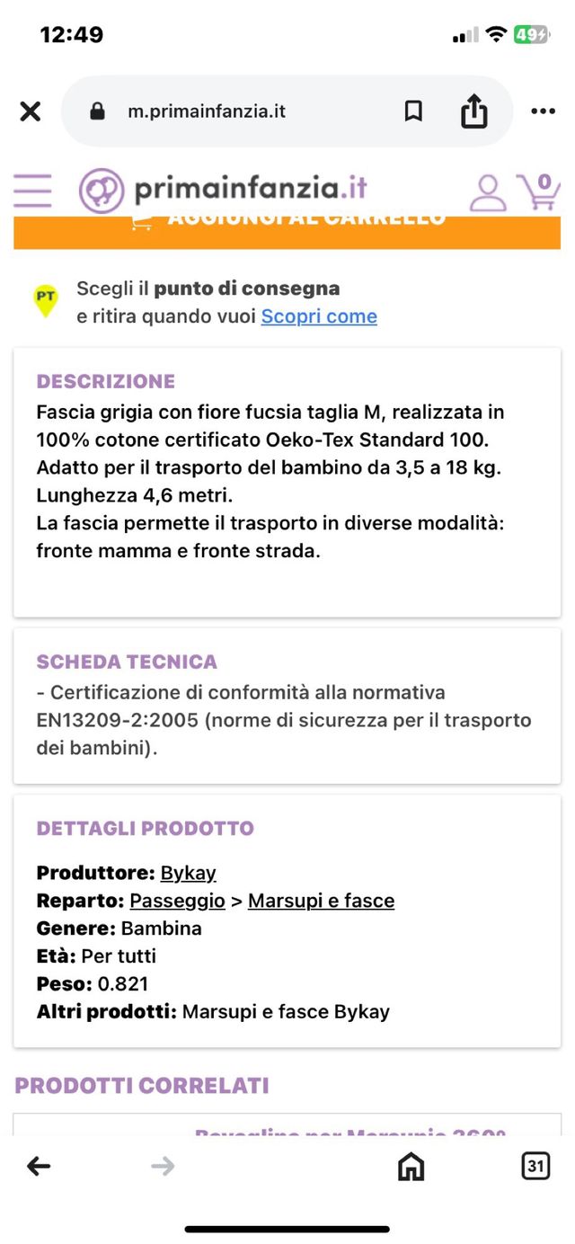 Fascia portabebè Medela + BKY design