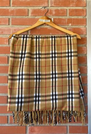 Bufanda cuadros beige-marrón